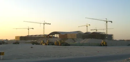 موقع واحة قطر للعلوم والتكنولوجيا أثناء الإنشاء؛ صورة أرشيفية من 2007.